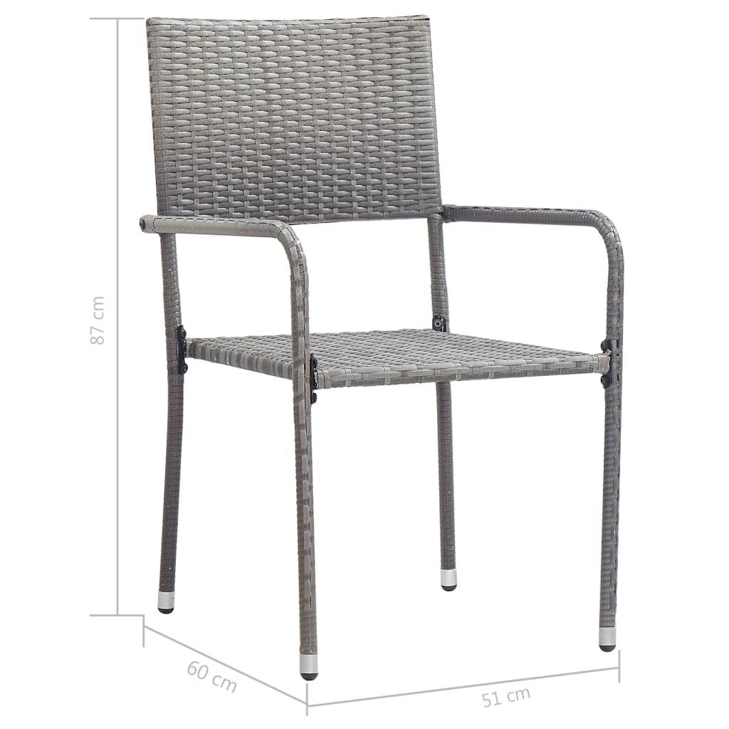 vidaXL Juego de comedor de jardín de 5 piezas gris