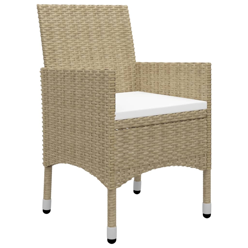 vidaXL Juego de comedor de jardín de 3 piezas beige