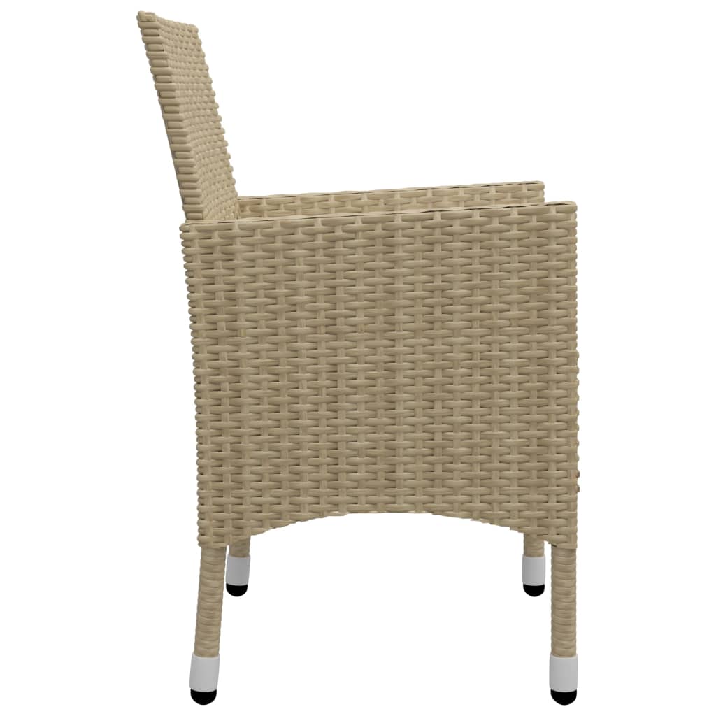 vidaXL Juego de comedor de jardín de 3 piezas beige