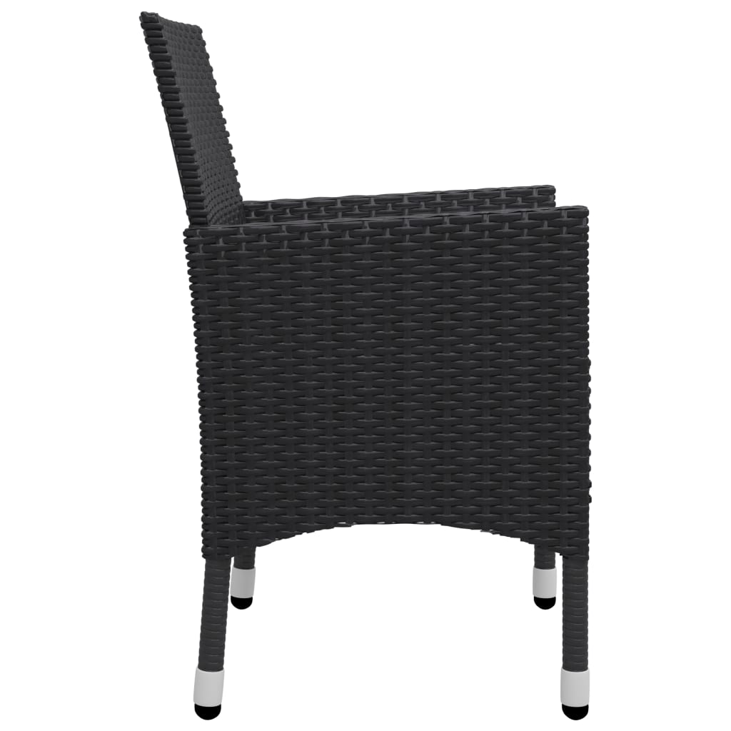 vidaXL Juego de comedor de jardín de 5 piezas negro