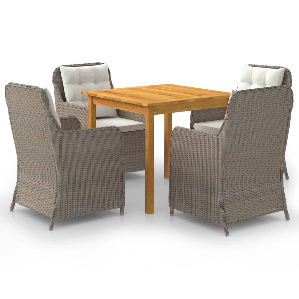 vidaXL Juego de comedor para jardín 5 piezas marrón