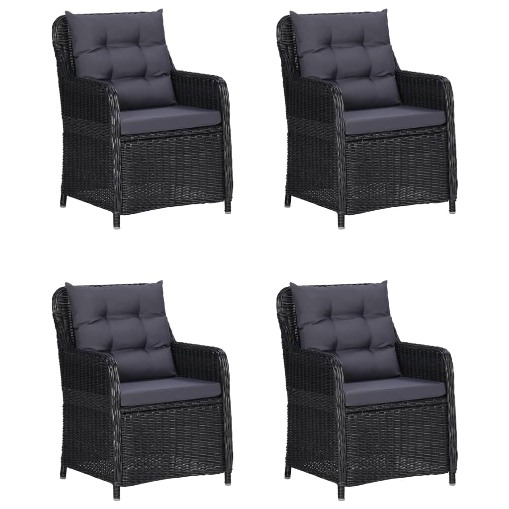 3067729 vidaXL 5 Piece Garden Dining Set Black (147875+2x46548)