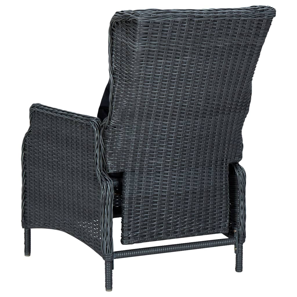 vidaXL Juego de comedor para jardín 3 piezas gris oscuro