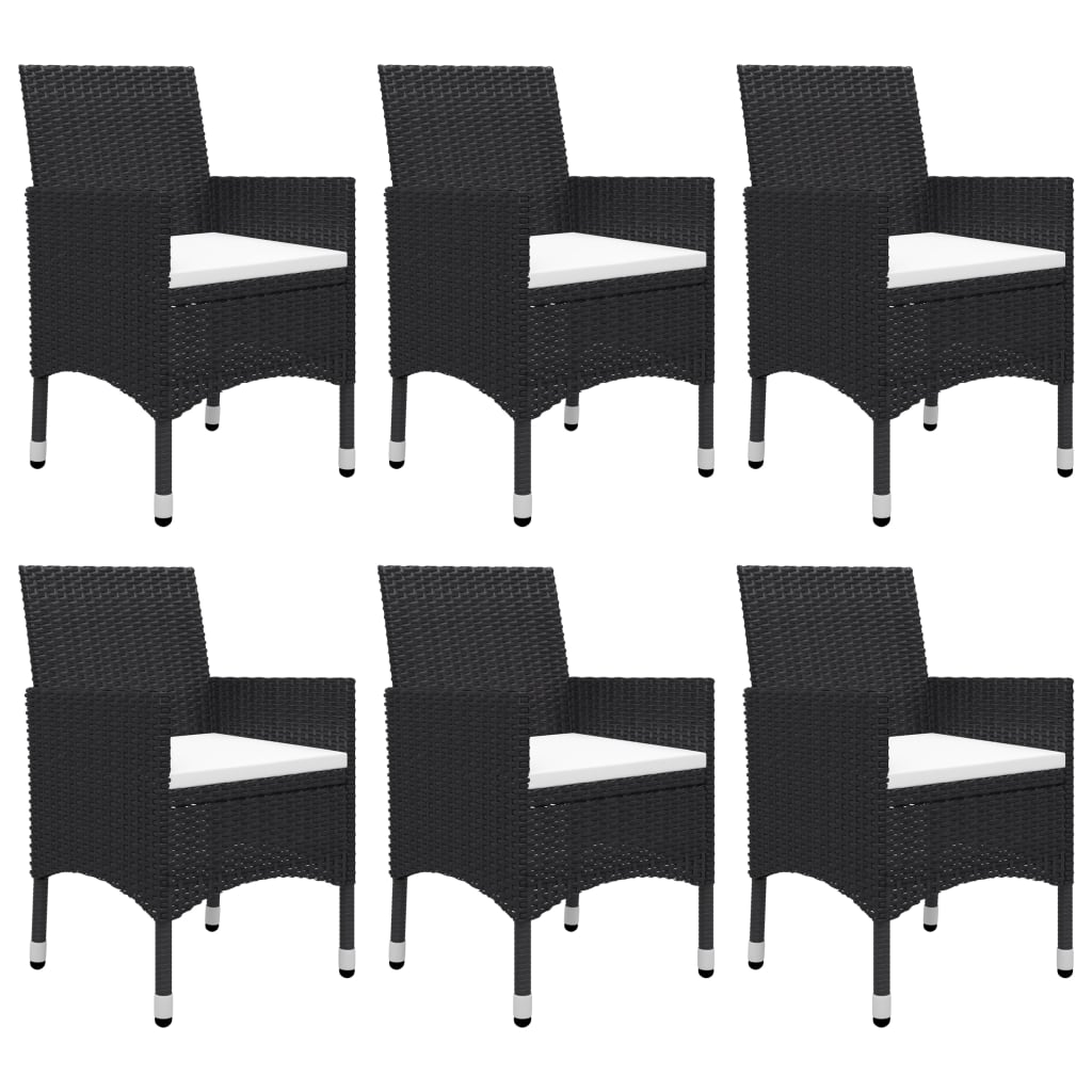 vidaXL Set de comedor de jardín de 7 piezas negro