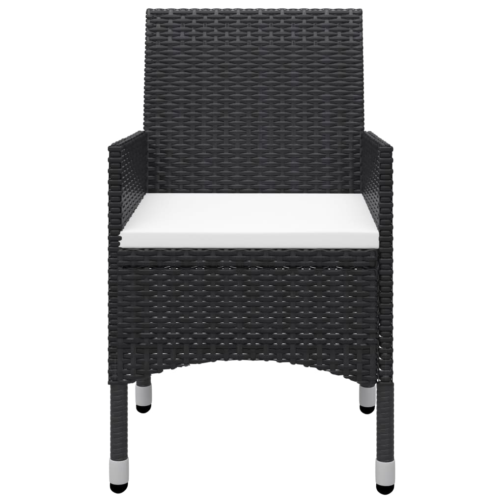 vidaXL Set de comedor de jardín de 7 piezas negro