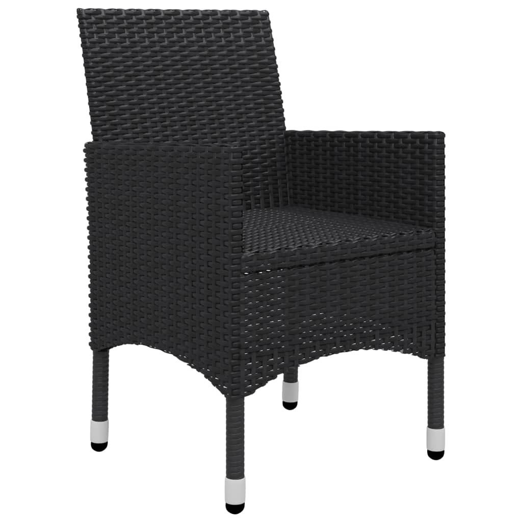 vidaXL Set de comedor de jardín de 7 piezas negro