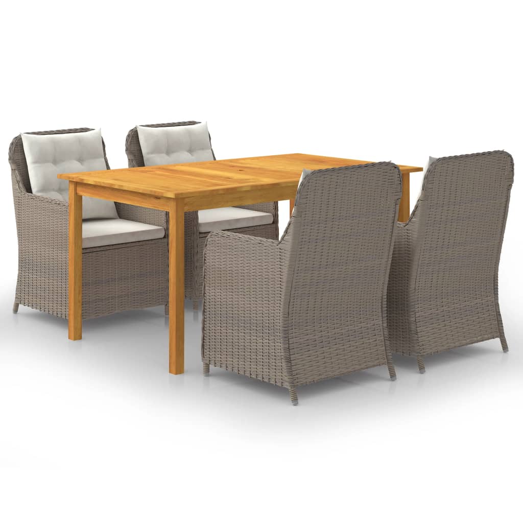 vidaXL Juego de comedor para jardín 5 piezas marrón