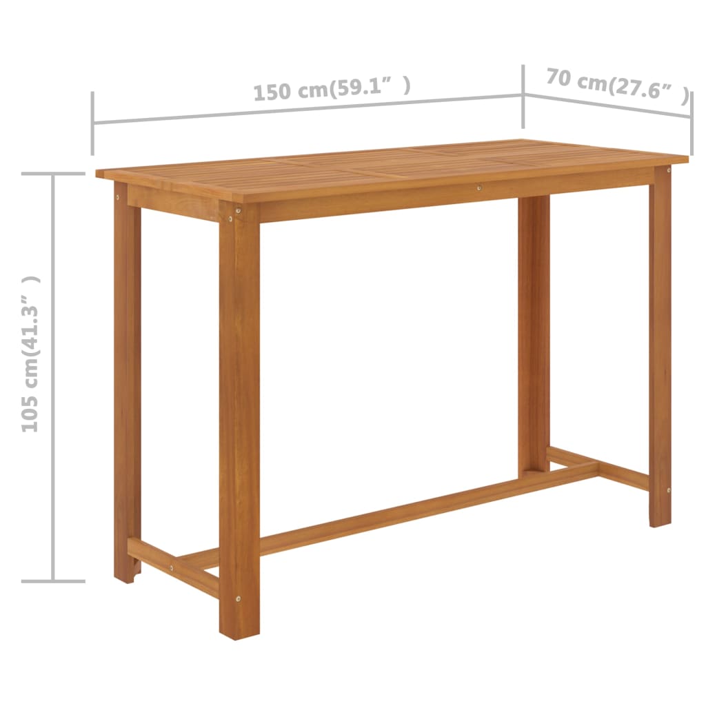 vidaXL Conjunto de bar para jardín 7 piezas marrón