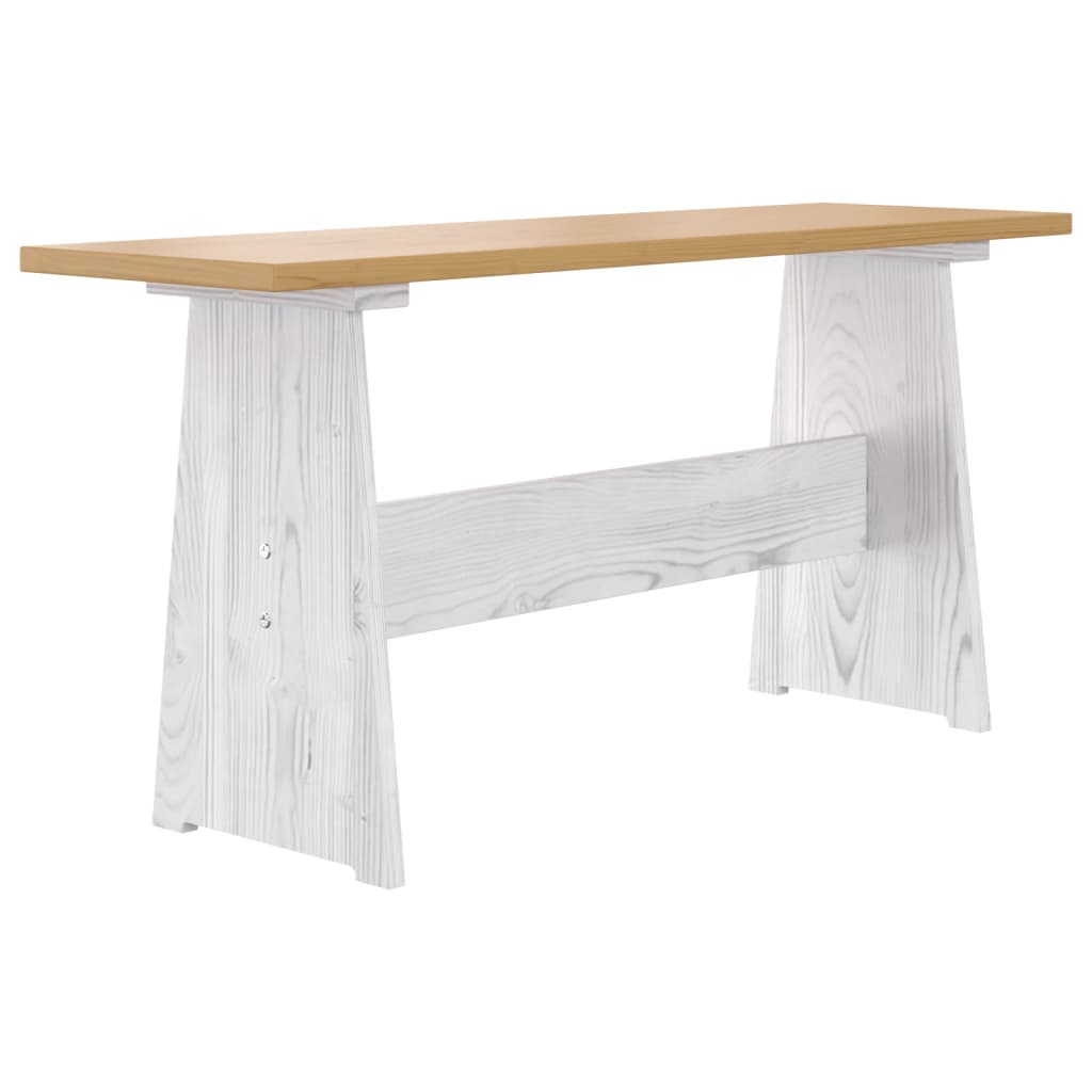 vidaXL Mesa de comedor con banco REINE madera de pino marrón blanco