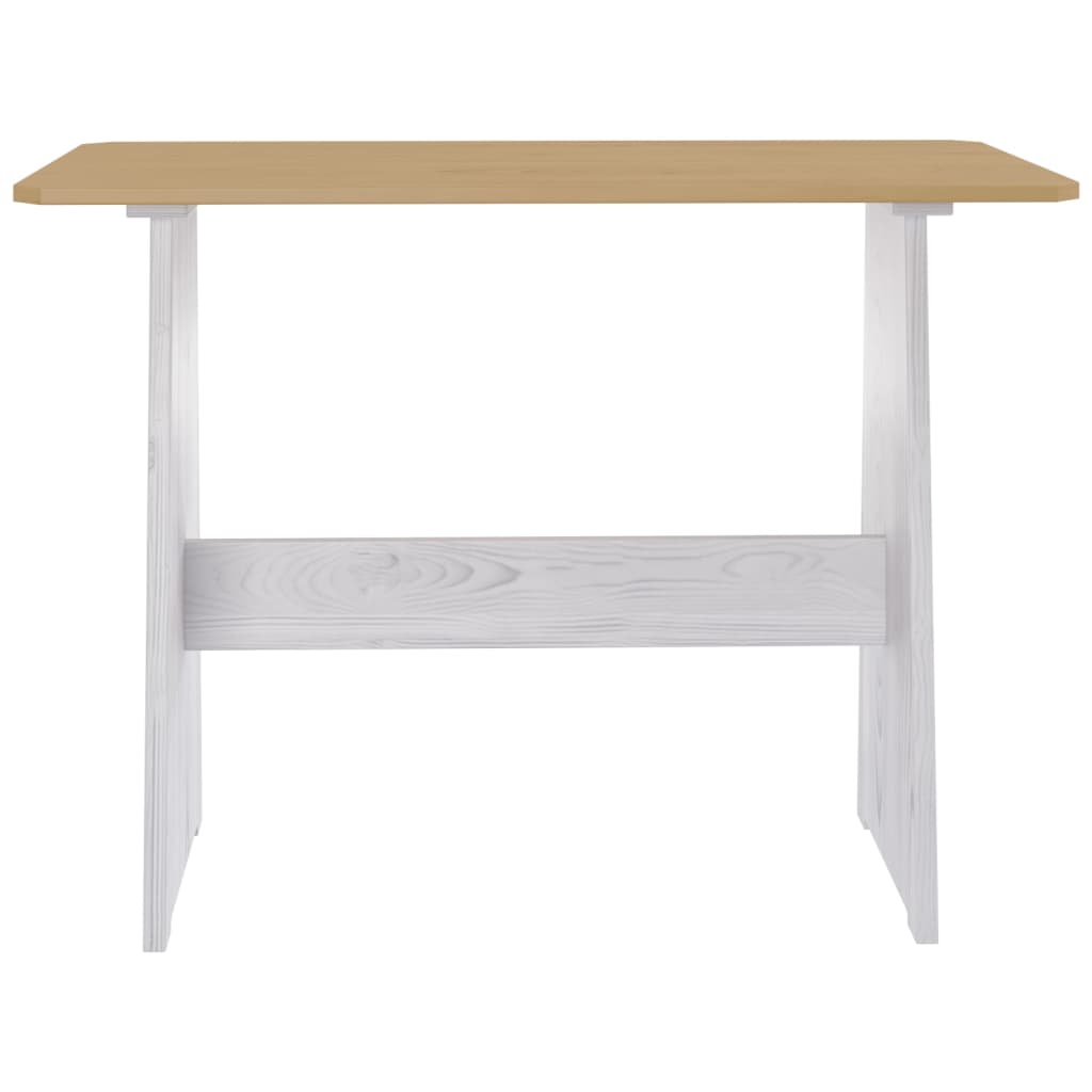 vidaXL Mesa de comedor con banco REINE madera de pino marrón blanco