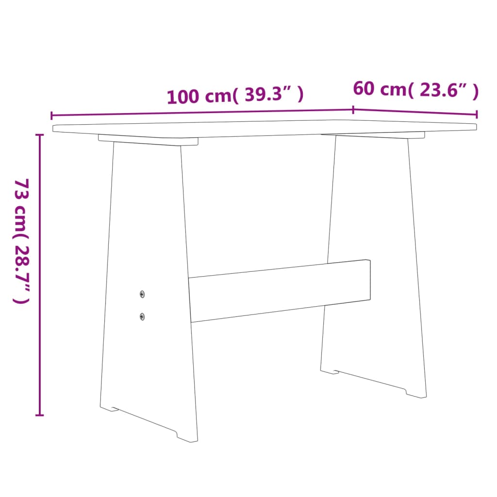 vidaXL Mesa de comedor con banco REINE madera de pino marrón blanco