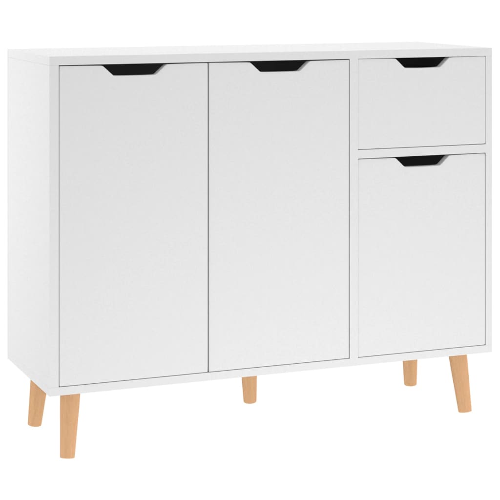 vidaXL Aparador de madera contrachapada blanco 90x30x72 cm