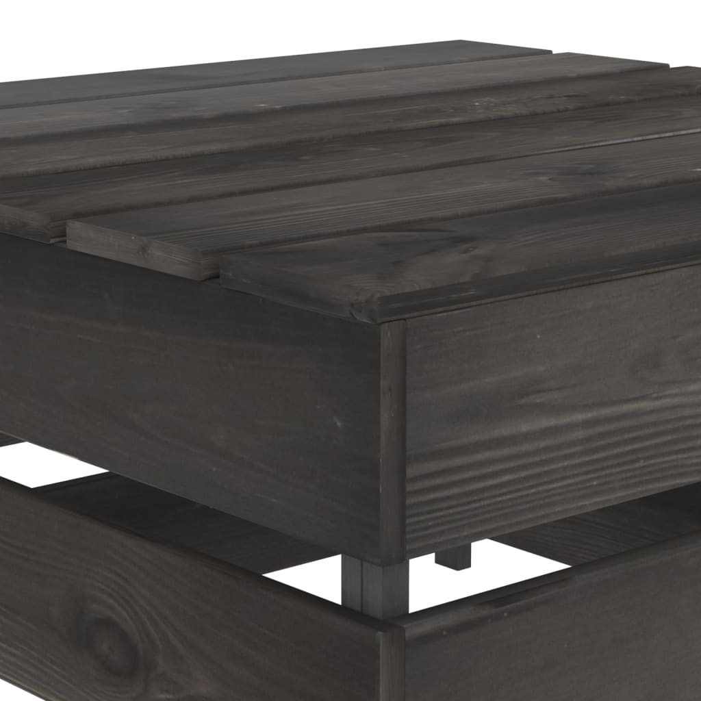 vidaXL Set de muebles de jardín 3 pzas madera de pino impregnada gris