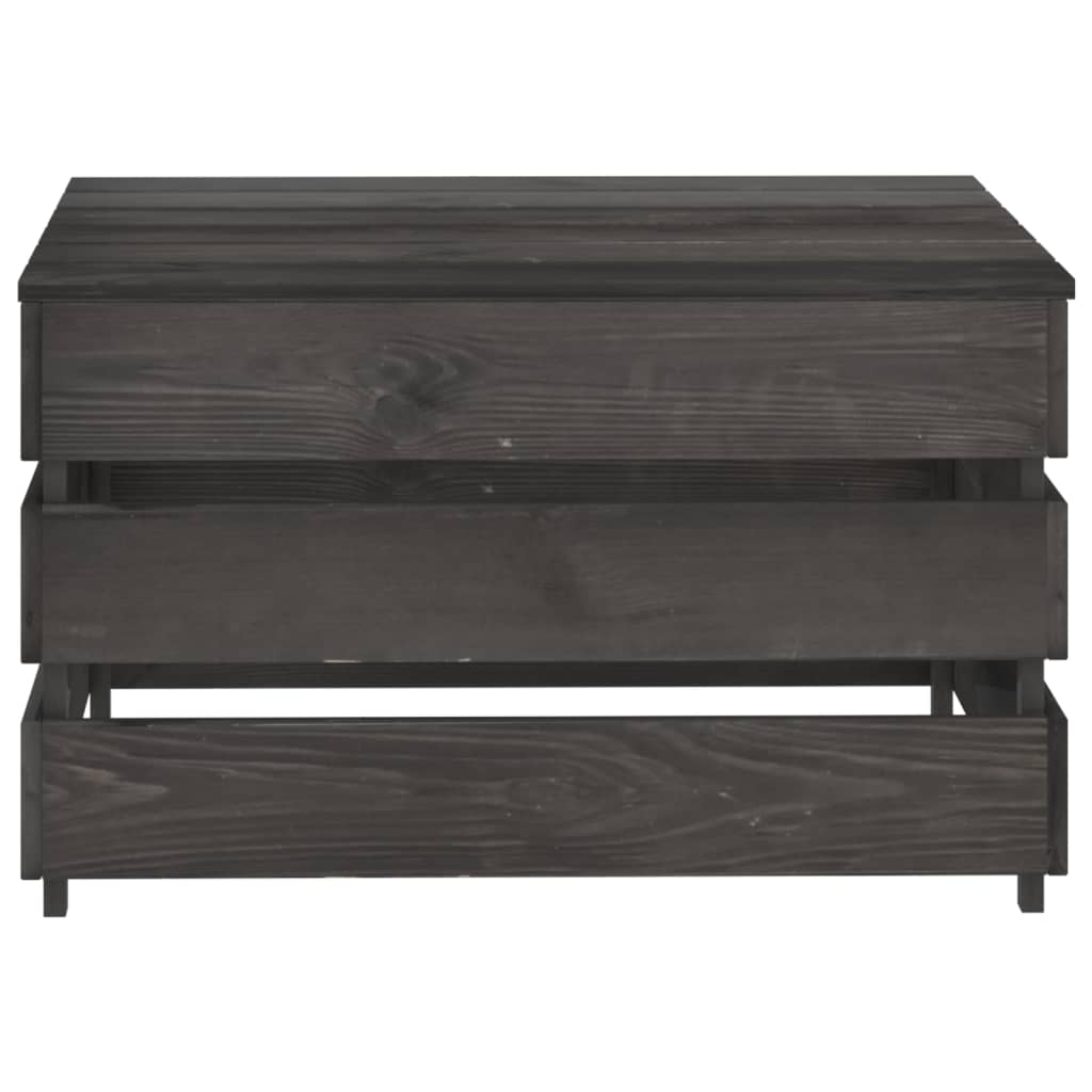 vidaXL Set de muebles de jardín 3 pzas madera de pino impregnada gris