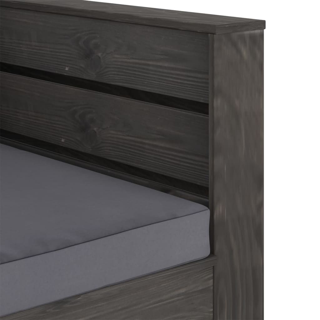 vidaXL Muebles de jardín 2 piezas con cojines madera impregnada gris