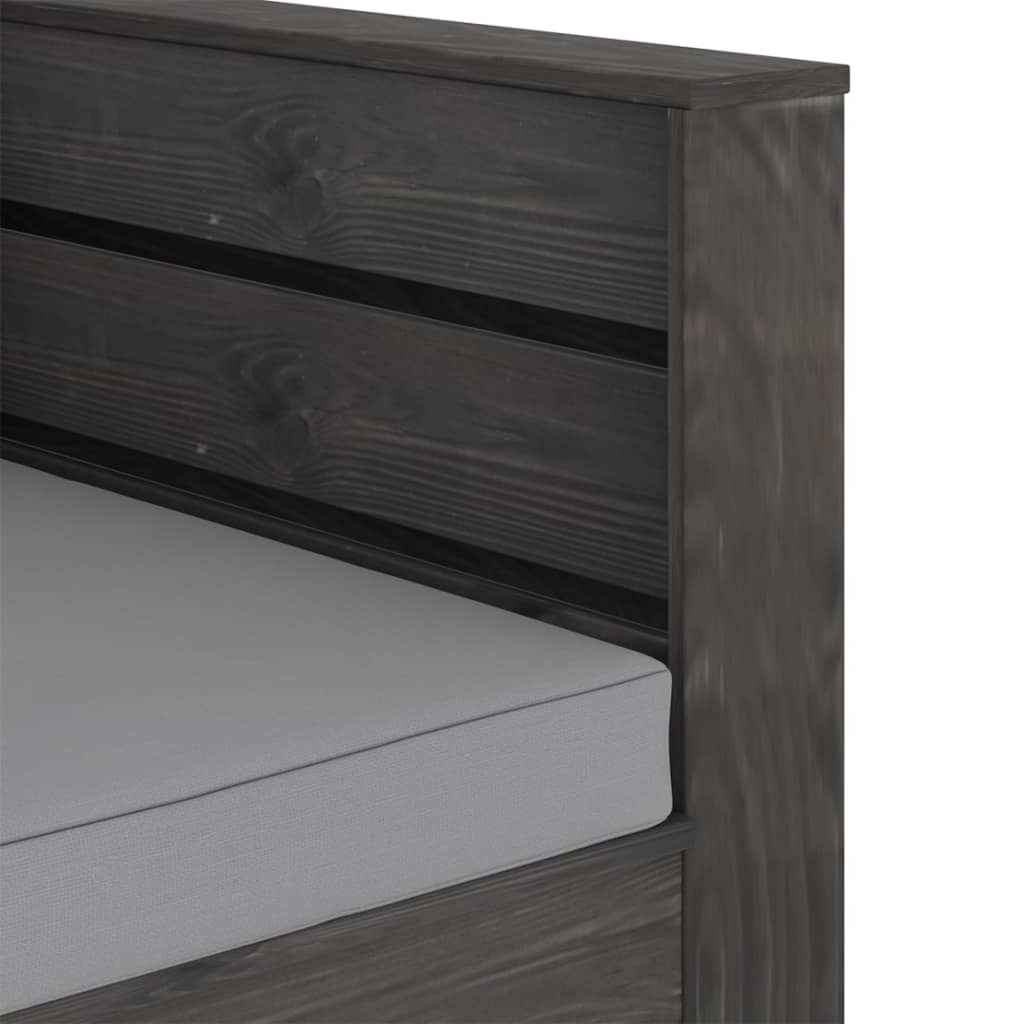 vidaXL Muebles de jardín 2 piezas con cojines madera impregnada gris