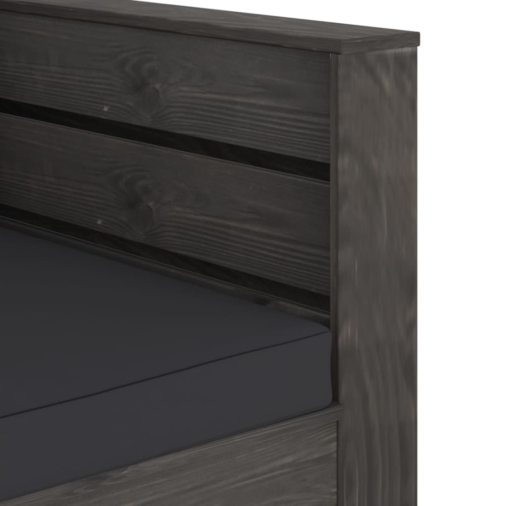 vidaXL Muebles de jardín 2 piezas con cojines madera impregnada gris