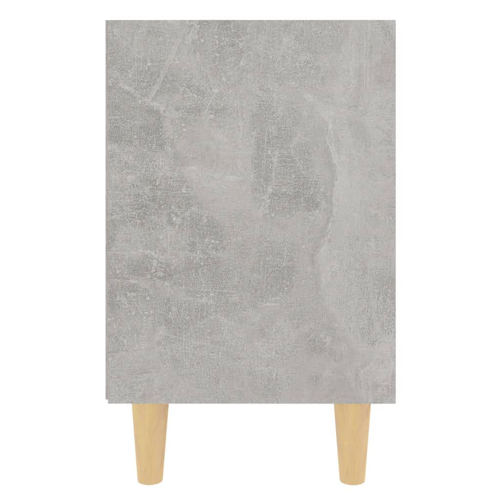 vidaXL Mesitas de noche 2 uds patas madera gris hormigón 40x30x50 cm