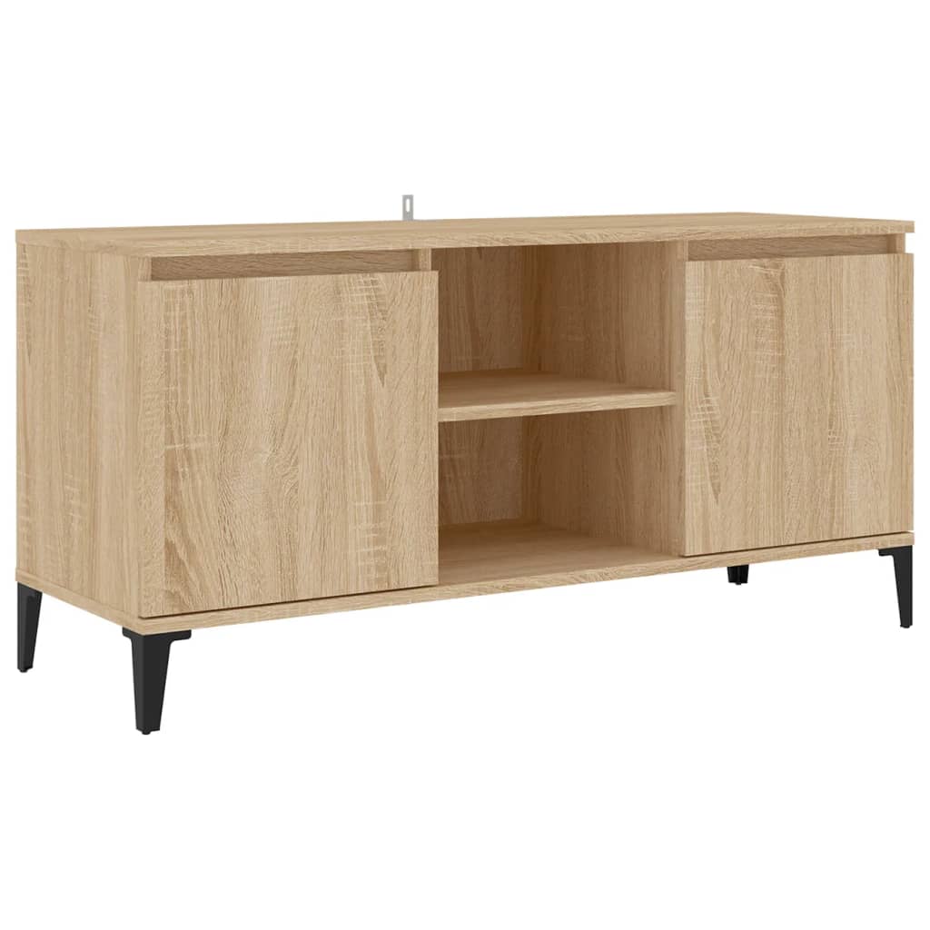 vidaXL Mueble de TV con patas metal color roble Sonoma 103,5x35x50 cm