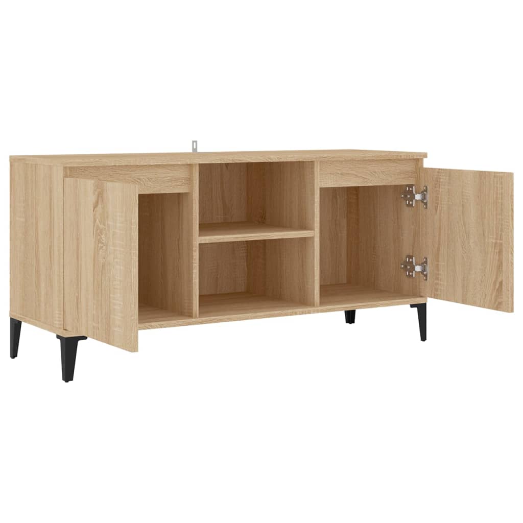 vidaXL Mueble de TV con patas metal color roble Sonoma 103,5x35x50 cm