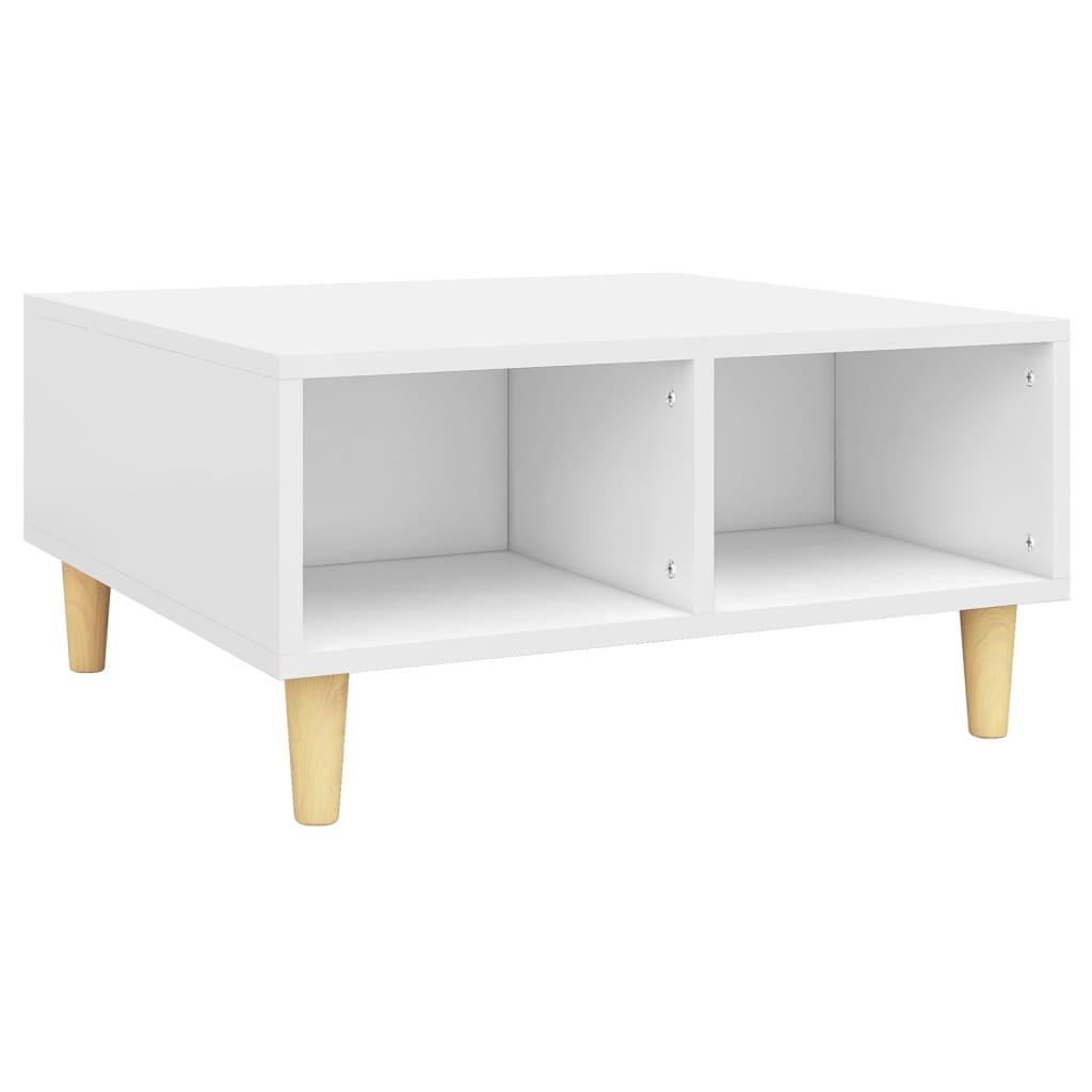 vidaXL Mesa de centro madera contrachapada blanco 60x60x30 cm