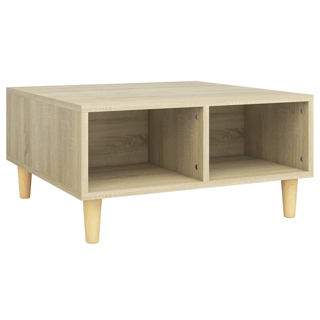 vidaXL Mesa de centro madera contrachapada roble Sonoma 60x60x30 cm