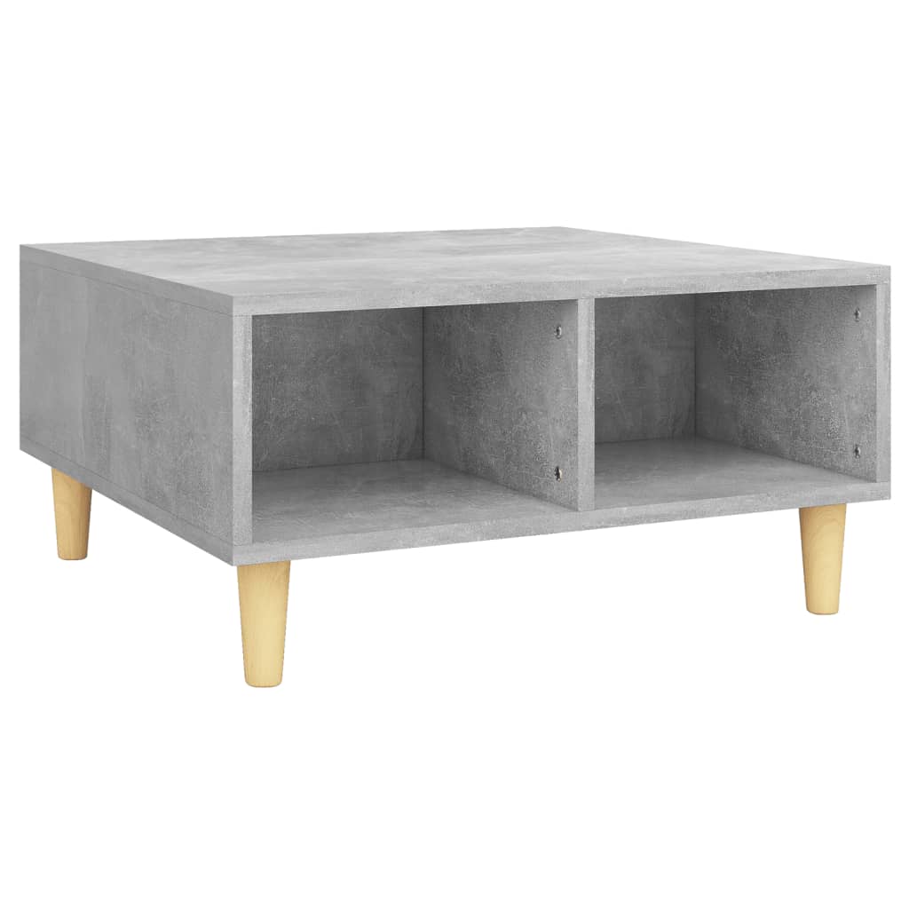 vidaXL Mesa de centro madera contrachapada gris hormigón 60x60x30 cm