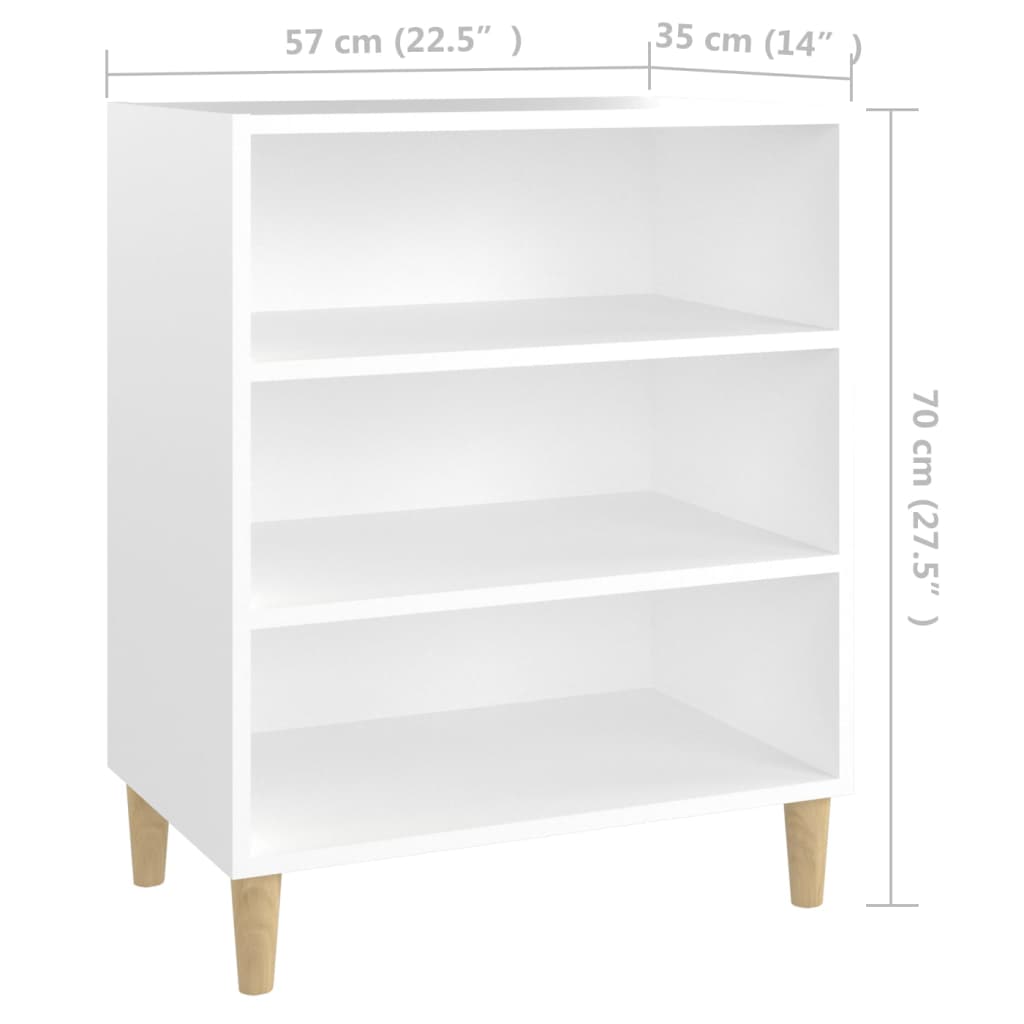 vidaXL Aparador de madera contrachapada blanco 57x35x70 cm