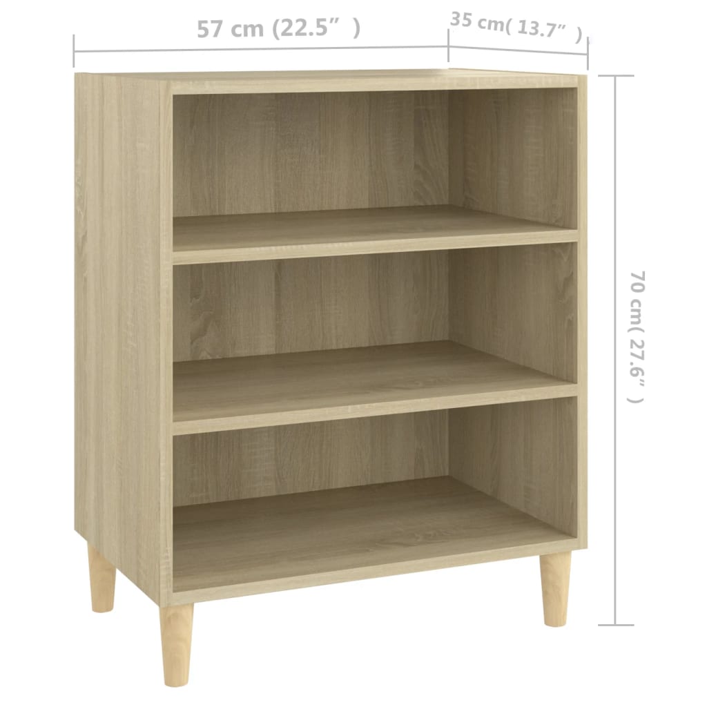 vidaXL Aparador de madera contrachapada roble Sonoma 57x35x70 cm