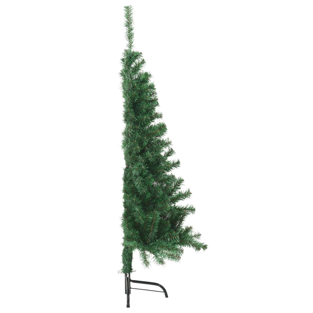 vidaXL Medio árbol de Navidad artificial con soporte PVC verde 120 cm