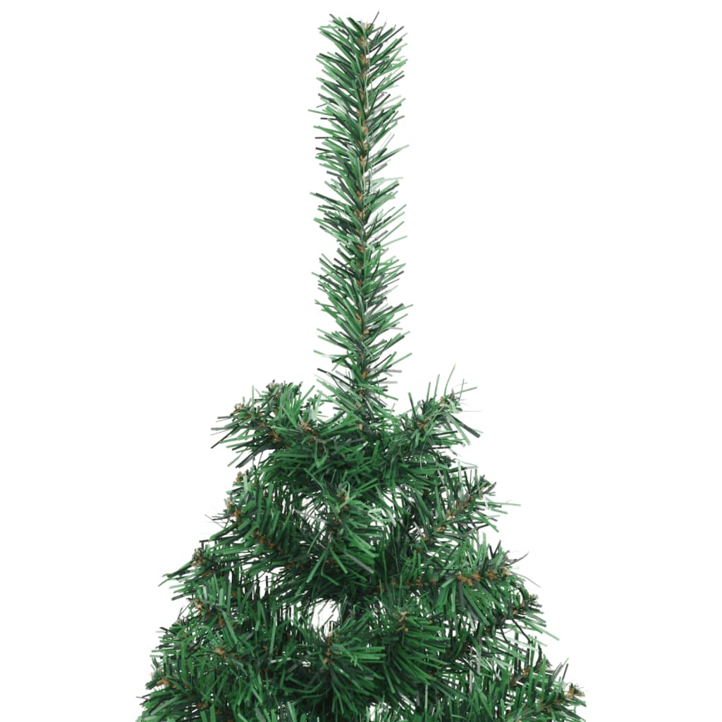 vidaXL Medio árbol de Navidad artificial con soporte PVC verde 120 cm