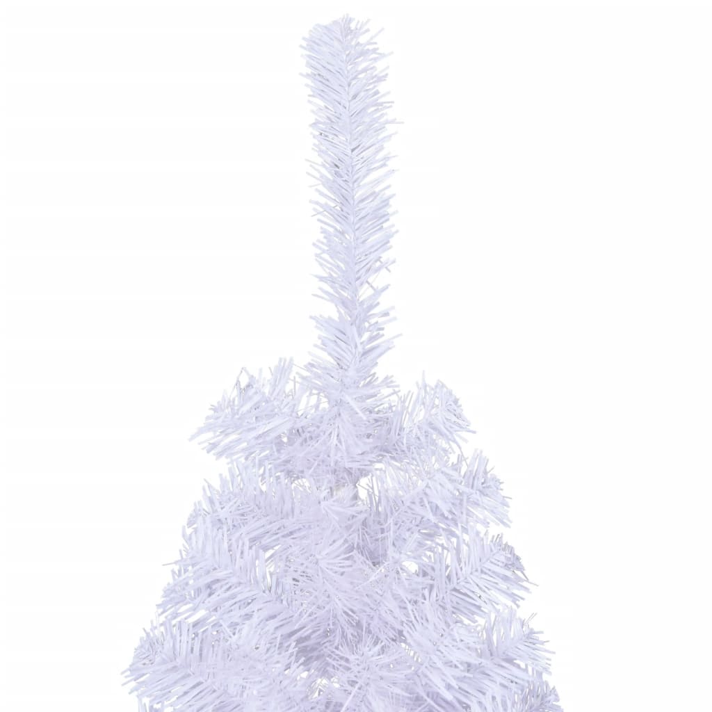 vidaXL Medio árbol de Navidad artificial con soporte PVC blanco 120 cm