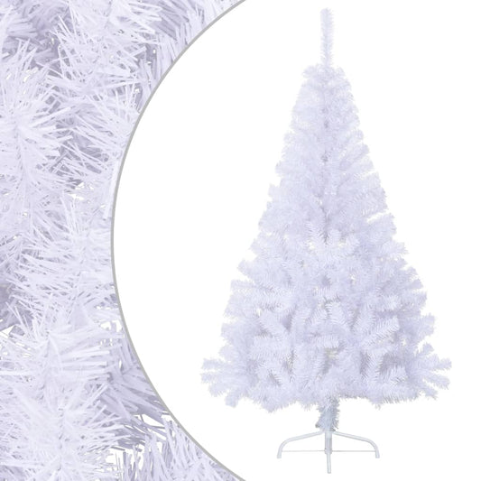 vidaXL Medio árbol de Navidad artificial con soporte PVC blanco 150 cm