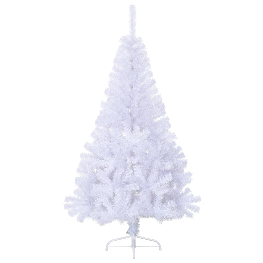 vidaXL Medio árbol de Navidad artificial con soporte PVC blanco 150 cm