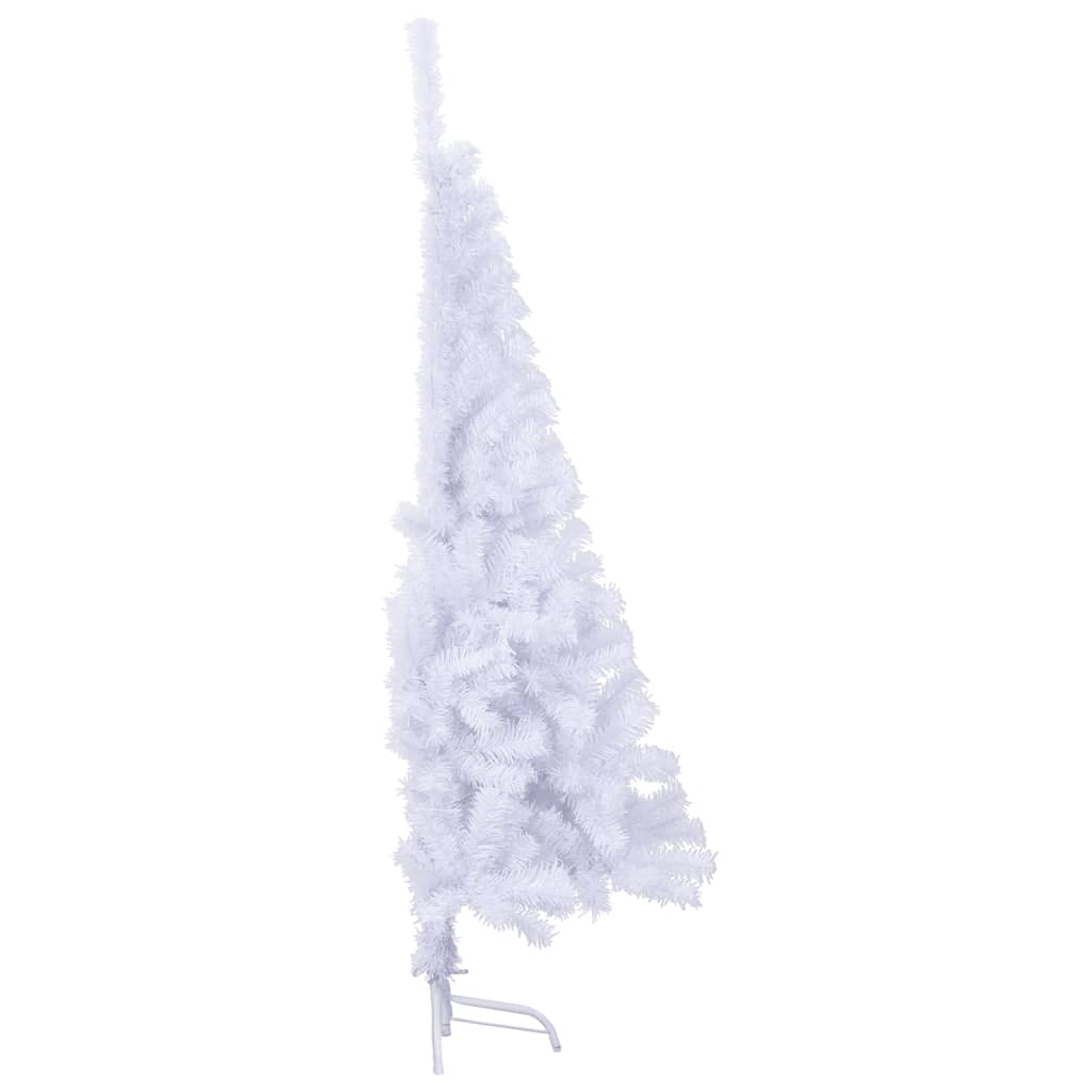 vidaXL Medio árbol de Navidad artificial con soporte PVC blanco 150 cm