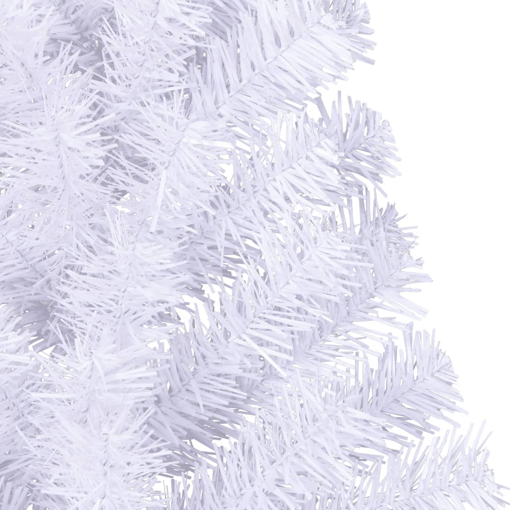 vidaXL Medio árbol de Navidad artificial con soporte PVC blanco 150 cm