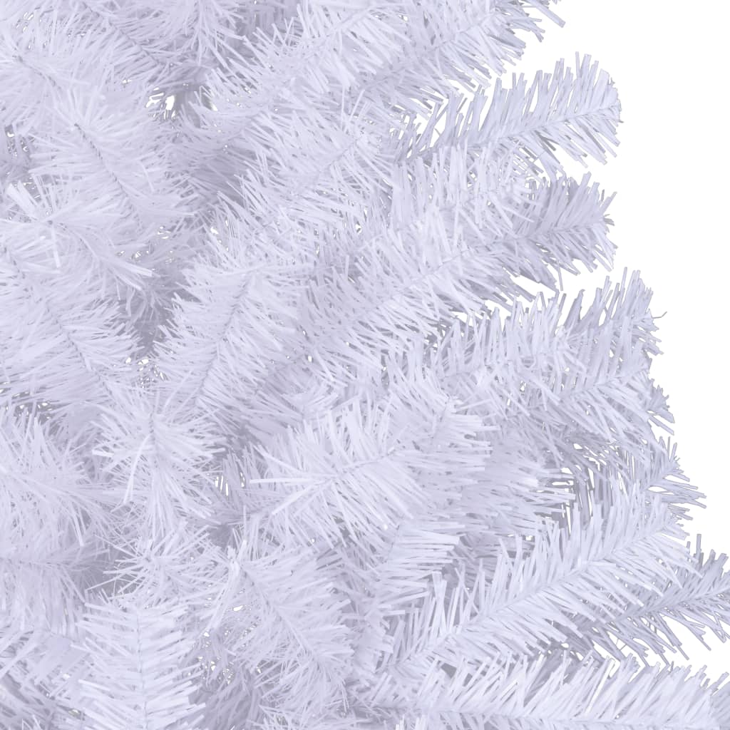 vidaXL Medio árbol de Navidad artificial con soporte PVC blanco 180 cm