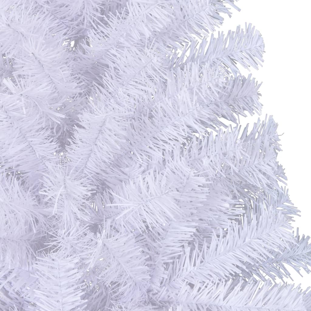 vidaXL Medio árbol de Navidad artificial con soporte PVC blanco 210 cm