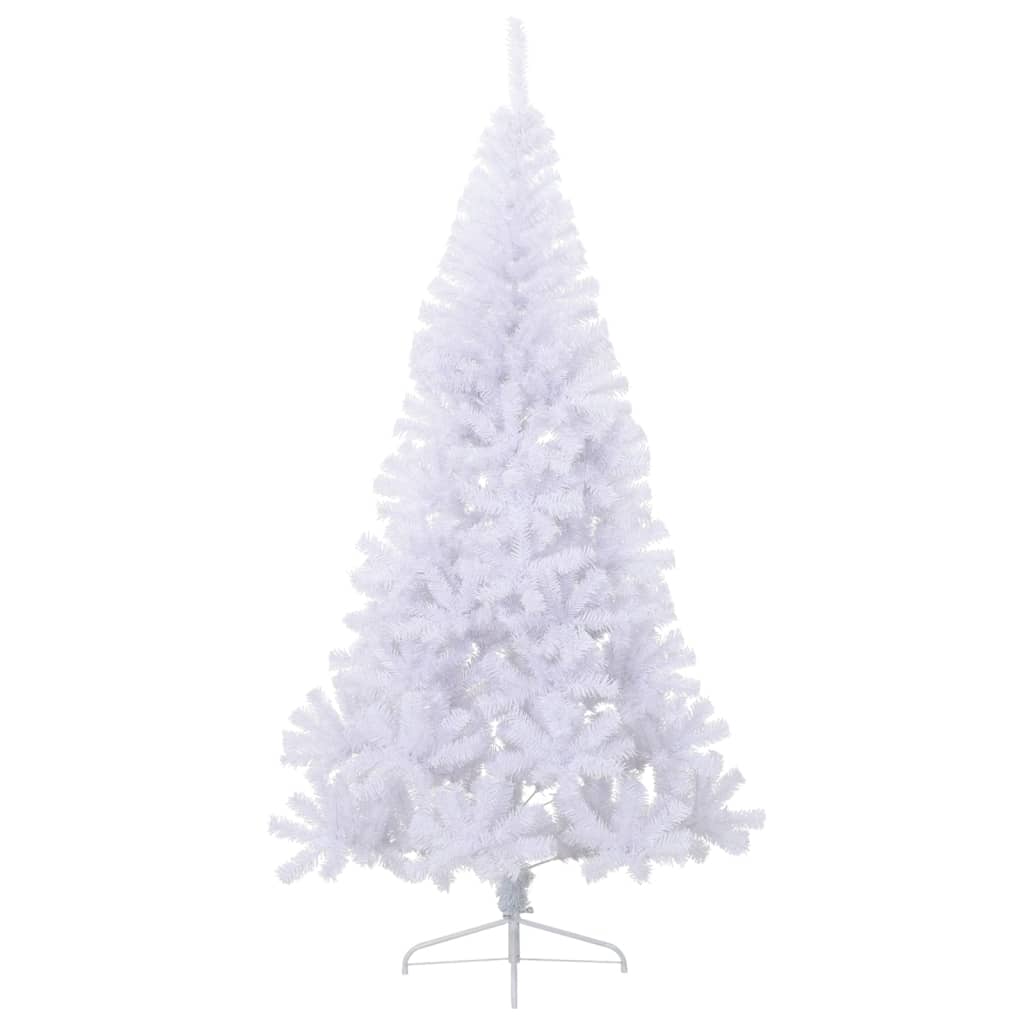 vidaXL Medio árbol de Navidad artificial con soporte PVC blanco 240 cm