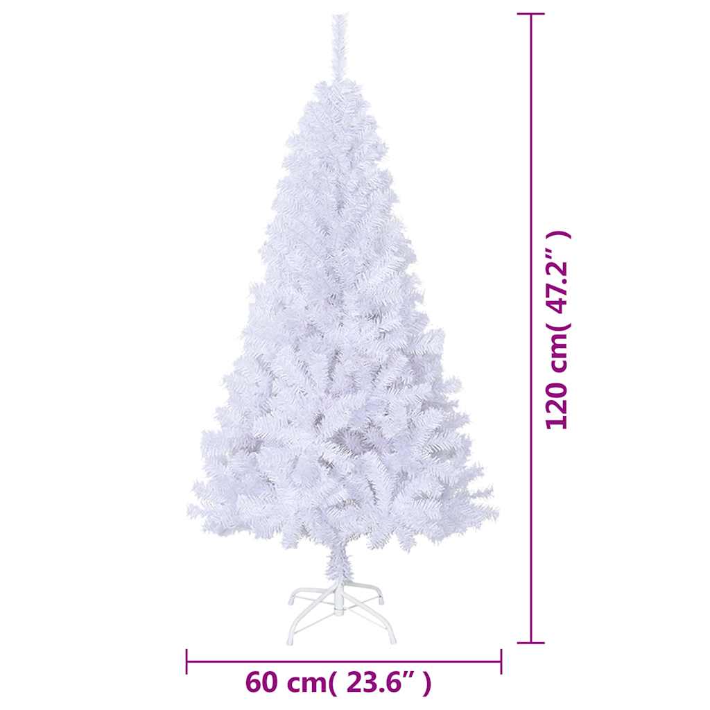 vidaXL Árbol de Navidad artificial con ramas gruesas PVC blanco 120 cm