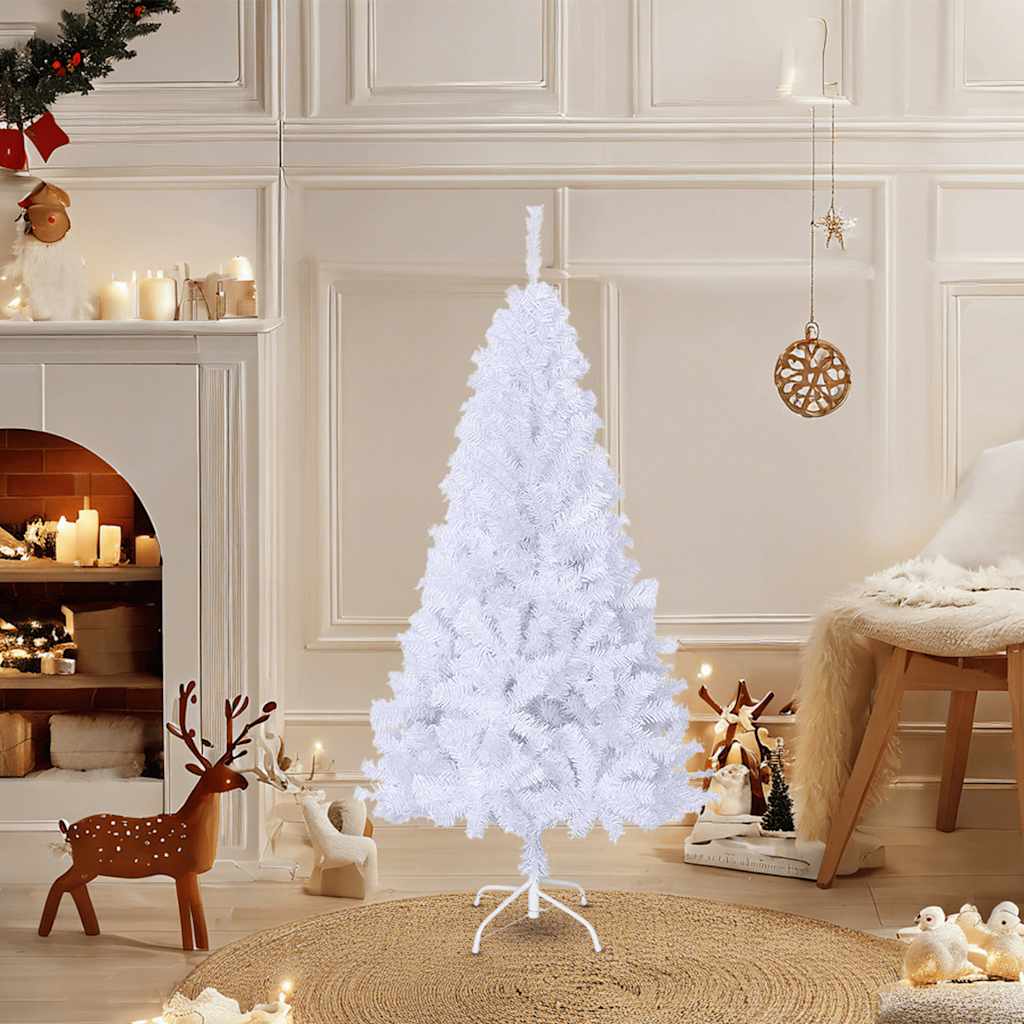 vidaXL Árbol de Navidad artificial con ramas gruesas PVC blanco 120 cm