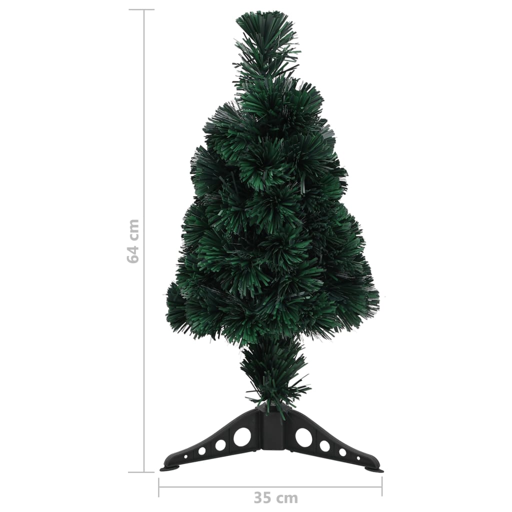 vidaXL Árbol de Navidad artificial estrecho soporte fibra óptica 64 cm