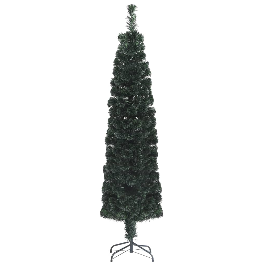 vidaXL Árbol Navidad estrecho artificial soporte fibra óptica 120 cm