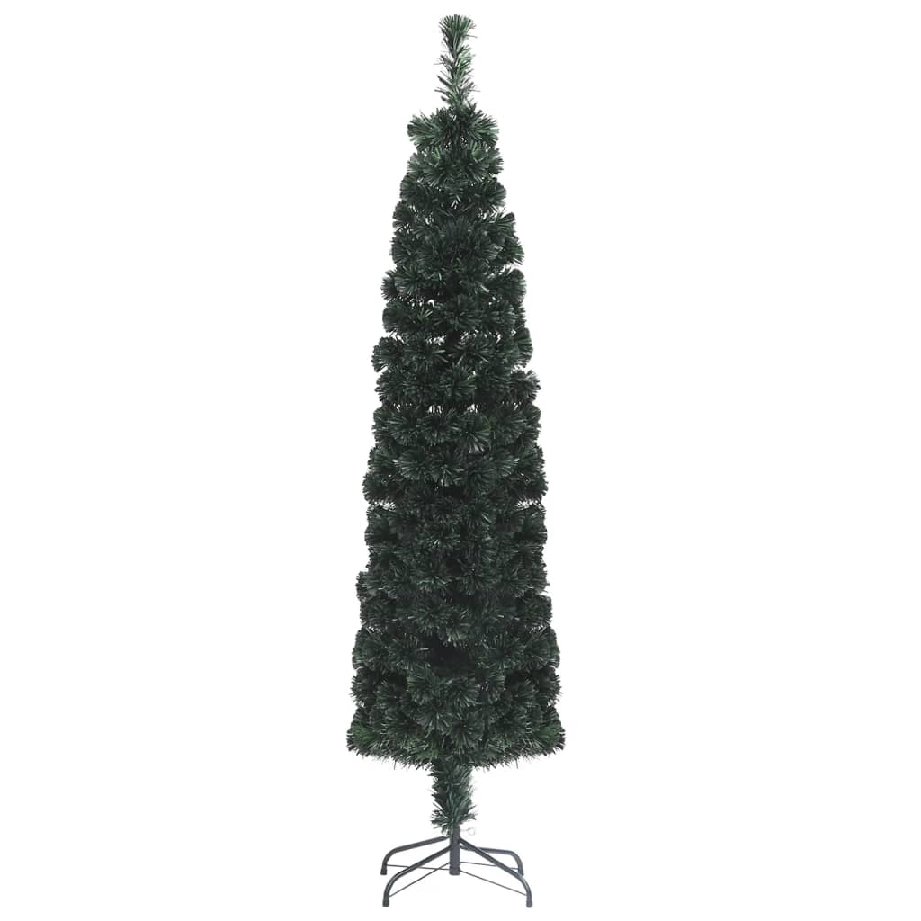 vidaXL Árbol Navidad artificial estrecho soporte fibra óptica 150 cm