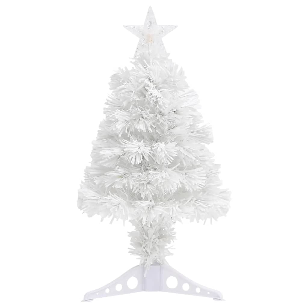 vidaXL Árbol de Navidad artificial con luces fibra óptica blanco 64 cm