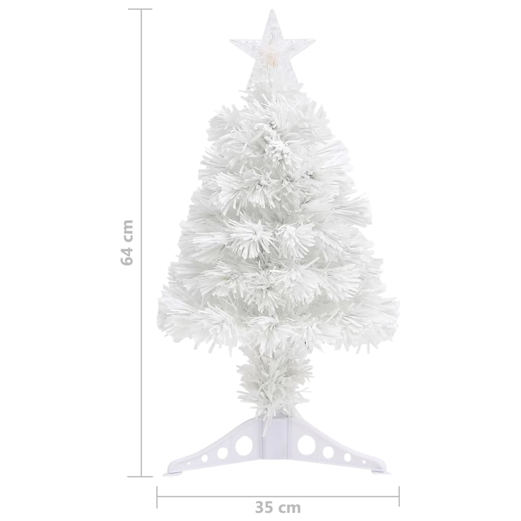 vidaXL Árbol de Navidad artificial con luces fibra óptica blanco 64 cm