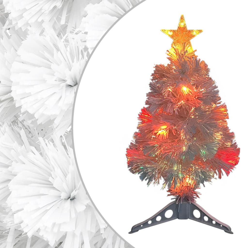 vidaXL Árbol de Navidad artificial con luces fibra óptica blanco 64 cm