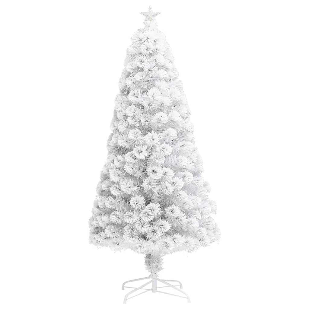 vidaXL Árbol de Navidad artificial con luces fibra óptica blanco 120cm