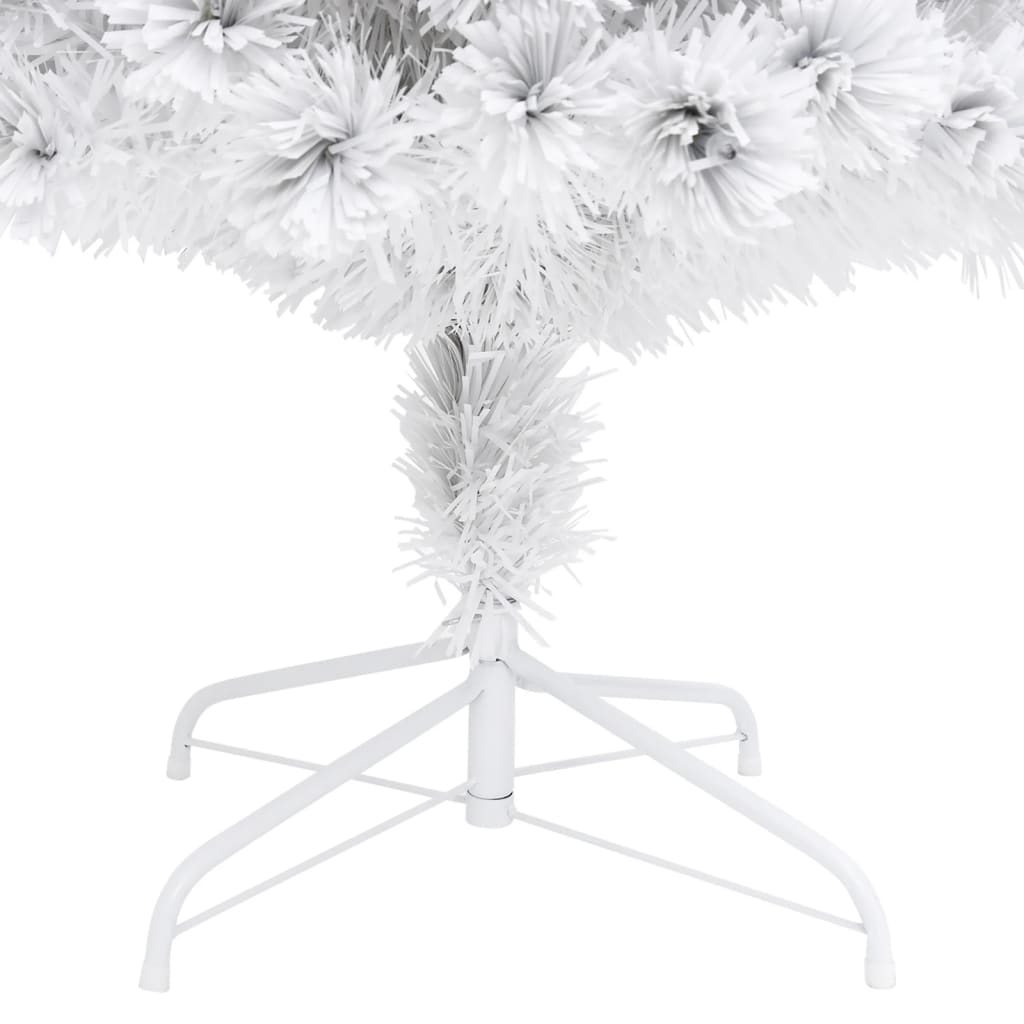 vidaXL Árbol de Navidad artificial con luces fibra óptica blanco 120cm