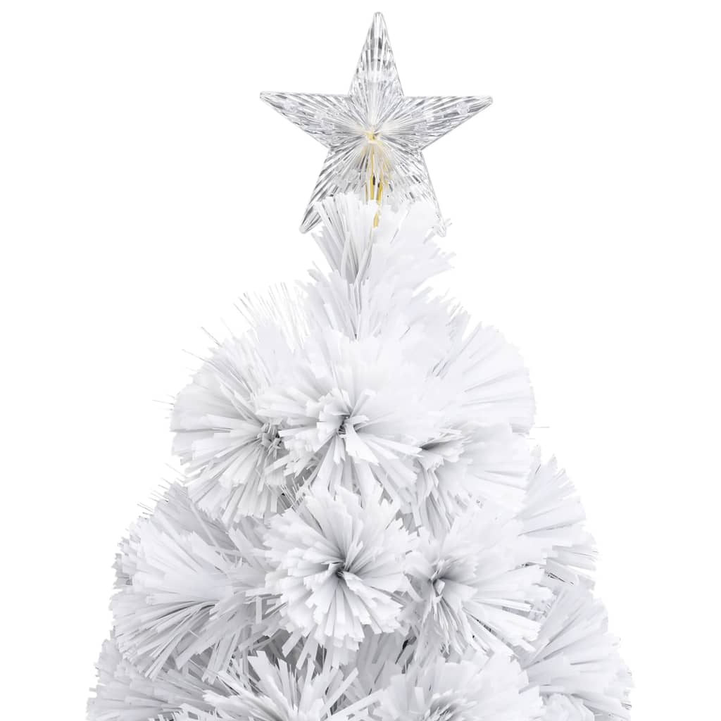 vidaXL Árbol de Navidad artificial con luces fibra óptica blanco 150cm